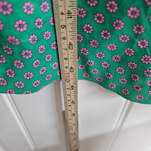 Vintage Floral Sheath Dress Women Meduim Green 70s Preppy Cottage Retro Mod - Picture 9 of 12